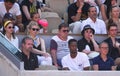 Elina Svitolina's team and her husband Gael Monfils attend fourth round match against Daria Kasatkina at 2023 Roland Garros Royalty Free Stock Photo
