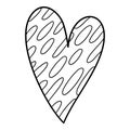 Elipse dotted heart icon, hand drawn and outline style