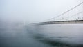 Elisabeth Bridge on foggy morning in Budapest Royalty Free Stock Photo