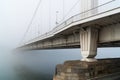 Elisabeth Bridge on foggy morning in Budapest Royalty Free Stock Photo