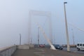 Elisabeth Bridge on foggy morning in Budapest Royalty Free Stock Photo