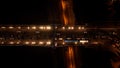 Aerial night view of Budapest Elisabeth Bridge, Hungary Royalty Free Stock Photo