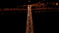 Aerial night view of Budapest Elisabeth Bridge, Hungary Royalty Free Stock Photo