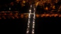 Aerial night view of Budapest Elisabeth Bridge, Hungary Royalty Free Stock Photo