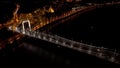 Aerial night view of Budapest Elisabeth Bridge, Hungary Royalty Free Stock Photo