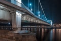 Elisabeth Bridge illuminated at night in Budapest, Hungary Royalty Free Stock Photo
