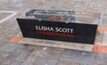 Elisha Scott Memorial at Walk of Fame in Anfield Stadium Liverpool - LIVERPOOL, UK - AUGUST 16, 2022 Royalty Free Stock Photo