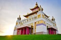 Golden Abode of Buddha Shakyamuni in Elista at sunset