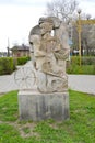 ELISTA, RUSSIA - APRIL 19, 2017: City sculpture `Horseman.` Kalmykia