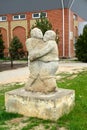 ELISTA, RUSSIA.Street sculpture `The Kalmyk fight`