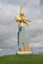 ELISTA, RUSSIA. View of a monument `The gold rider`