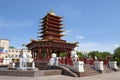 Seven Days Buddhist Pagoda on a sunny June day, Elista