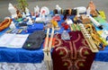 ELISTA, RUSSIA. Sale of objects of a Buddhist cult and souvenirs on the street