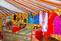 ELISTA, RUSSIA. A sofa and traditional clothes in the Kalmyk yurta