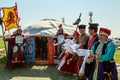 Elista. Tulip Festival. Meeting guests at the steppe tent.