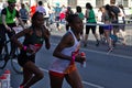 Riga, Latvia - May 19 2019: Elite female runners continuing the marathon