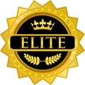 Elite Gold Badge Label Icon Royalty Free Stock Photo