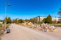 Elite Grand Hotel in Gavle reflecting on river Gavlean, Sweden