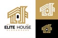Elite House Building Logo design vector symbol icon illustration