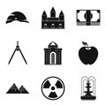 Elite house icons set, simple style