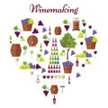 Elite Winemaking Poster Vector in Heart Shape Royalty Free Stock Photo