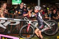 Elite Women Beer Handup - Cross Vegas Cyclocross Royalty Free Stock Photo