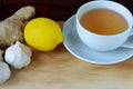 Elixir of health from lemon, garlic and ginger. Weightloss remedy. Means for cleaning vessels and the normalization of pressure Royalty Free Stock Photo