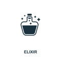 Elixir icon. Monochrome simple line Game Element icon for templates, web design and infographics Royalty Free Stock Photo