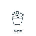 Elixir icon. Monochrome simple line Game Element icon for templates, web design and infographics Royalty Free Stock Photo