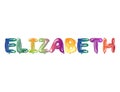 Elizabeth female name type design Royalty Free Stock Photo