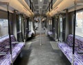 The Elizabeth Line. Internal image of an empty Elizabeth Line Train at Abbey Wood Station.