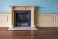 Elizabethan country house fire place, Kirby Hall Northamptonshire England Royalty Free Stock Photo