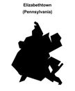 Elizabethtown outline map Royalty Free Stock Photo