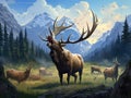 Elk Calling Royalty Free Stock Photo