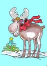 Elk and christmas Royalty Free Stock Photo