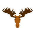 Elk face isolated. Deer head. Wild forest animal Royalty Free Stock Photo