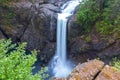 Elk Falls Scenic Waterfall Lush Foliage Rainforest Vancouver Island BC Canada Royalty Free Stock Photo