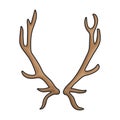 Elk horn vector icon.Color vector icon isolated on white background elk horn Royalty Free Stock Photo