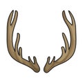 Elk horn vector icon.Color vector icon isolated on white background elk horn Royalty Free Stock Photo