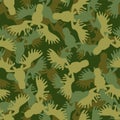 Elk military pattern seamless. Deer army background. hunting protective texture