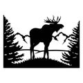 Elk, Moose - Wildlife Stencils - Elk Silhouette, Wildlife clipart isolated on white