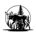 Elk, Moose Wildlife, Wildlife Stencils - Forest Silhouettes for Cricut, Wildlife clipart, png Cut file, iron on, vector