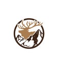 Elk mountain logo designs for animal care logo simple and modern icon and symbol Royalty Free Stock Photo