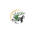 Elk mountain logo designs for animal care logo simple and modern icon and symbol Royalty Free Stock Photo