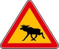 Elk road sign Royalty Free Stock Photo