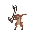 ElK standing in dub dancing pose, cute cartoon animal doing dubbing vector Illustration on a white background