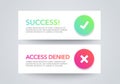 Vector Illustration set of interface dialog notification message boxes - success, access denied, with modern colorful flat line gr