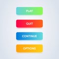 Colorful button set on white background. Flat line gradient button collection. Vector web element Royalty Free Stock Photo