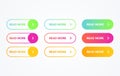 Read More colorful button set on white background. Flat line gradient button collection. Vector web element