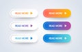 Read More colorful button set on white background. Flat line gradient button collection. Vector web element Royalty Free Stock Photo